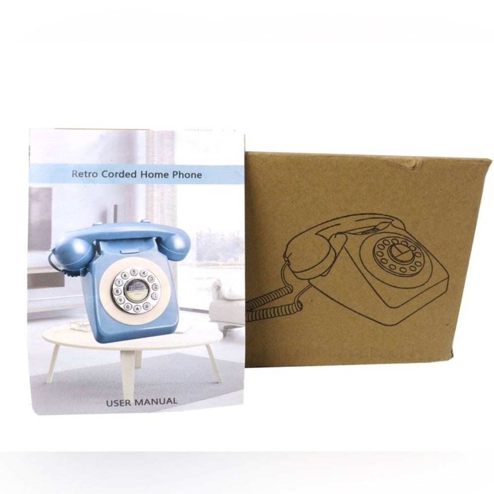 Unbranded Blue Retro Corded Home Phone Brand New Sealed (C6990)